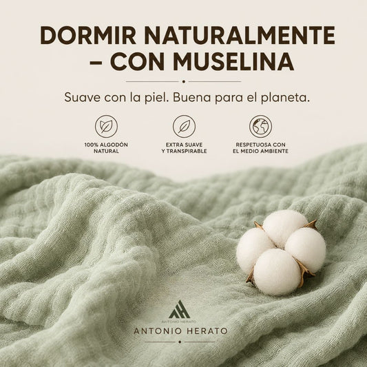 Manta de muselina de algodón Premium
