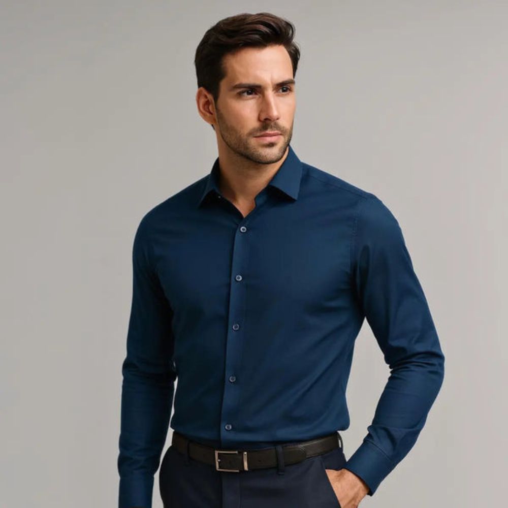Camisa ajustada antiarrugas