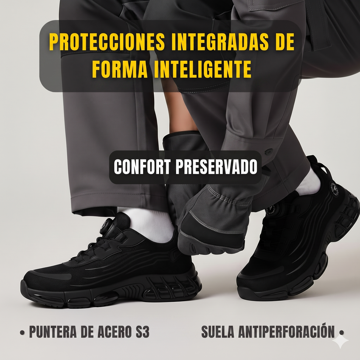Protecciones integradas - puntera acero y suela antiperforación